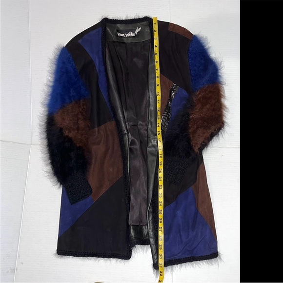 Vintage Leather Patchwork Kimono Jacket - Picture 10 of 12